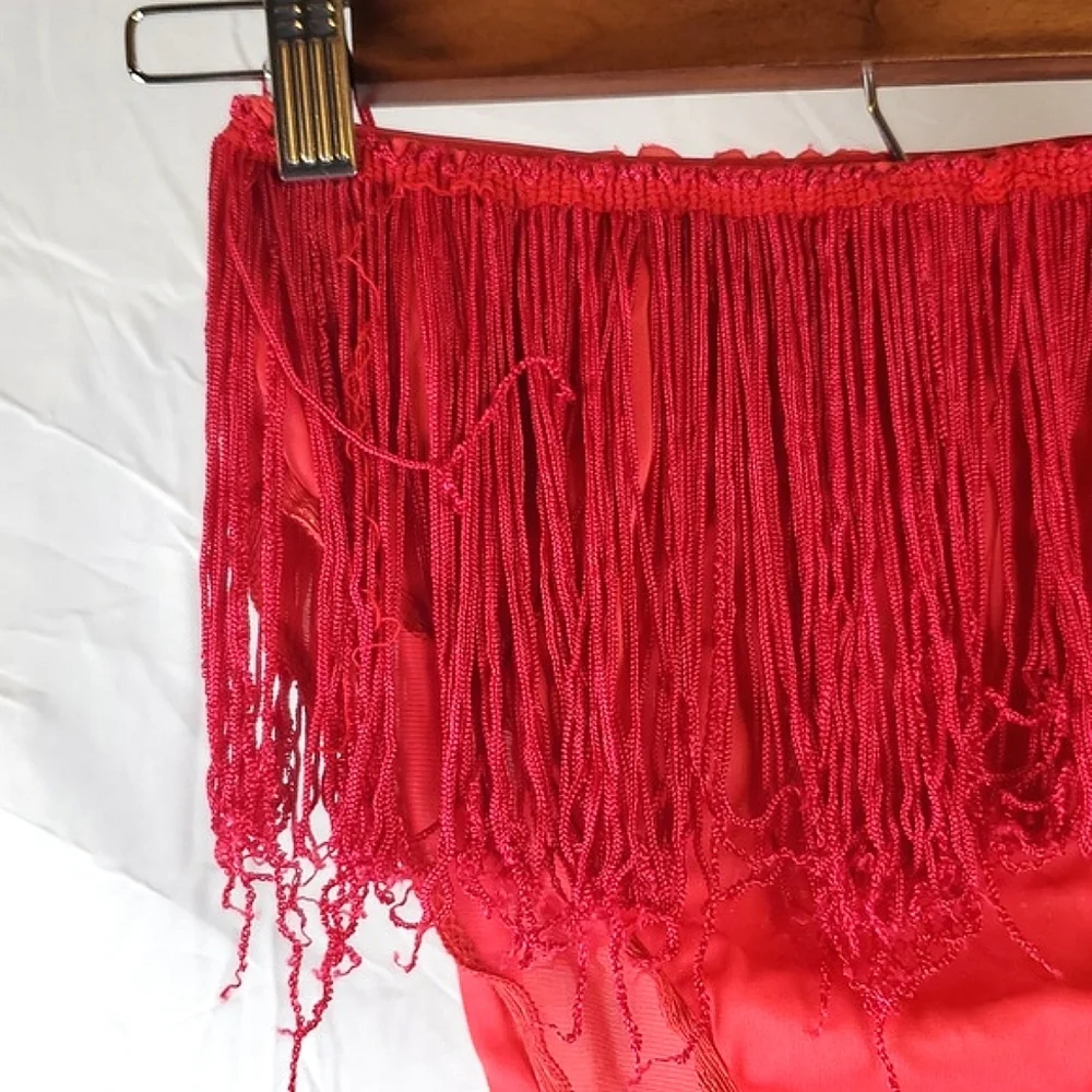 Vintage Red Fringe‎ Matching Boudoir Set